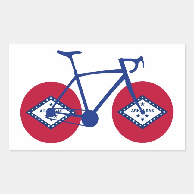 Arkansas Flag Cycling Rectangular Sticker (Front)
