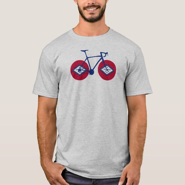 Arkansas Flag Cycling T-Shirt (Front)