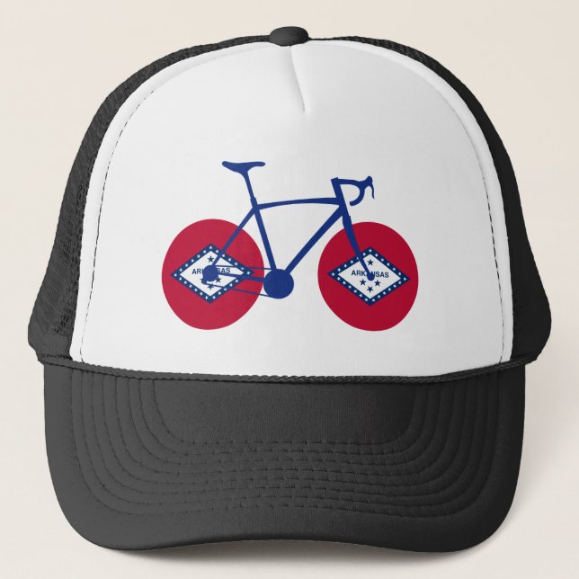 Arkansas Flag Cycling Trucker Hat (Front)