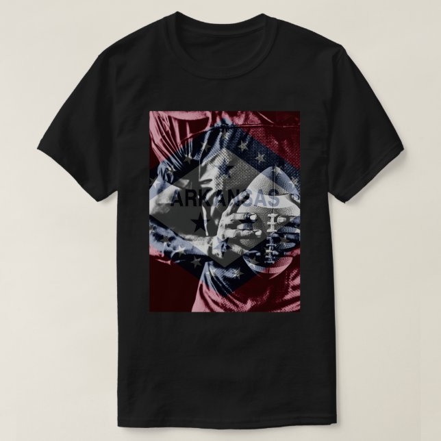 ARKANSAS FLAG FOOTBALL T-Shirt (Design Front)
