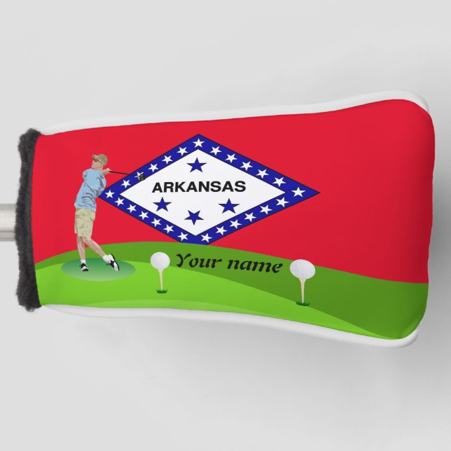 Arkansas flag golf head cover (Front)