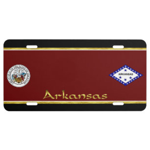 Arkansas flag license plate