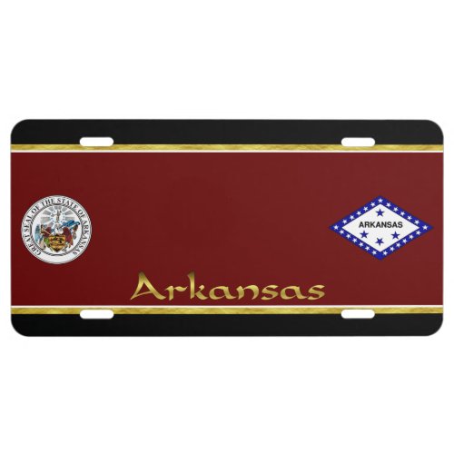 Arkansas flag license plate