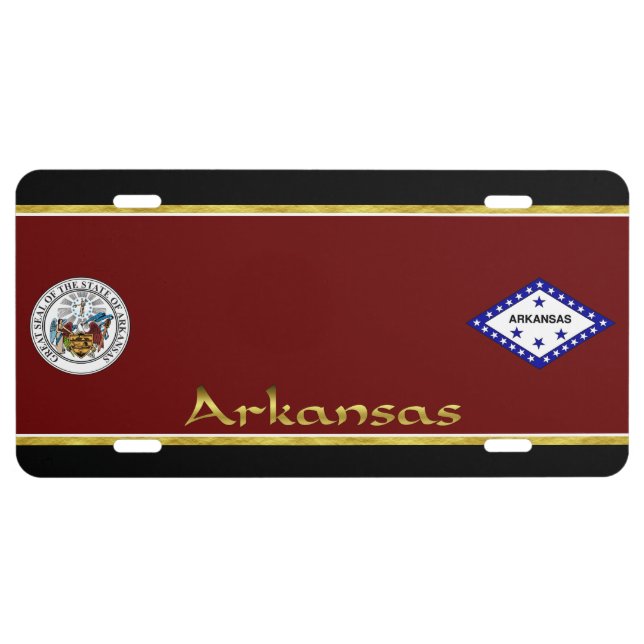 Arkansas flag license plate (Front)