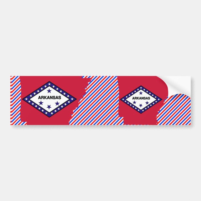 Arkansas Flag Map Bumper Stickers