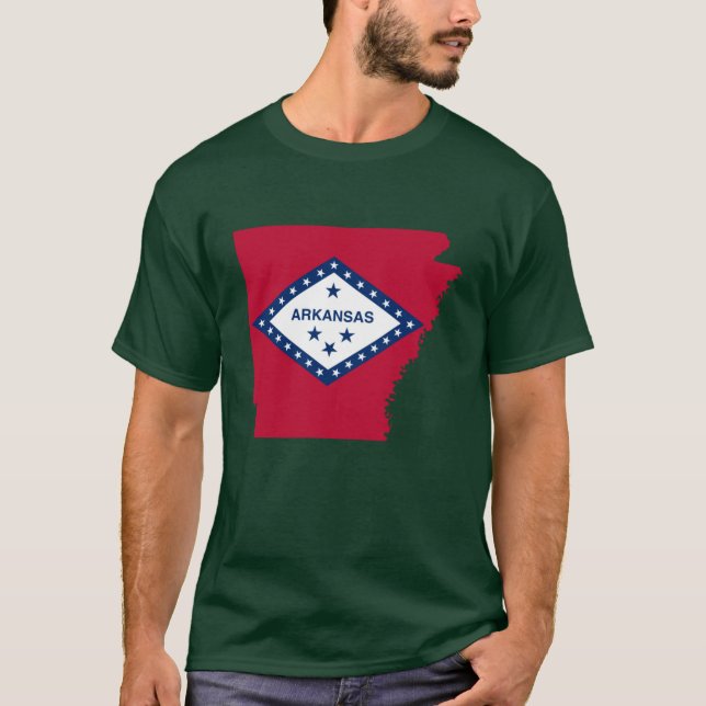 Arkansas flag map T-Shirt (Front)