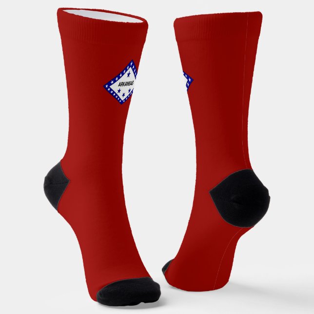 Arkansas flag socks (Angled)