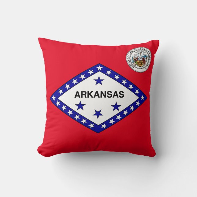 Arkansas flag throw pillow (Front)