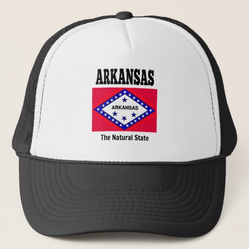 Arkansas flag trucker hat