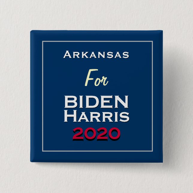 Arkansas for BIDEN HARRIS 2020 Square Button (Front)