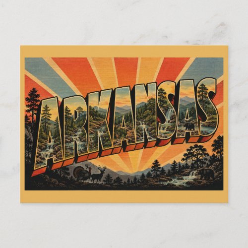 Arkansas Forest Mountains Springs Art Postcard