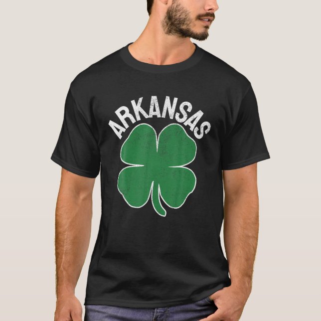 Arkansas Gift St. Patrick's Day Shamrock Irish- Me T-Shirt (Front)
