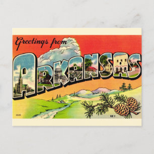 Arkansas Greet Colorful Vintage Postcard
