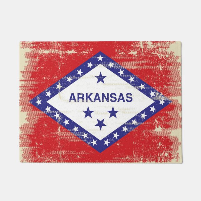 Arkansas grunge Flag Doormat (Front)
