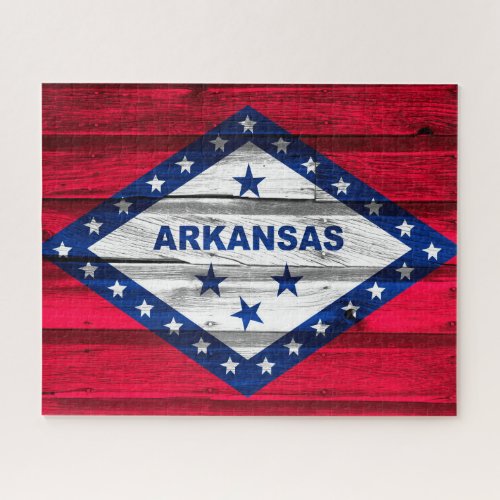 Arkansas Grunge State Flag Jigsaw Puzzle