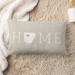 Arkansas Heart Home State Throw Pillow