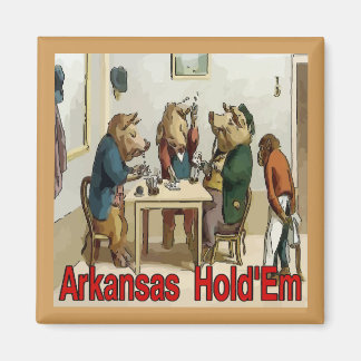 Arkansas Hold 'Em Poker Hogs Magnet
