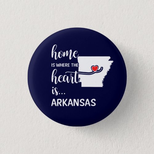 Arkansas home is where the heart is button