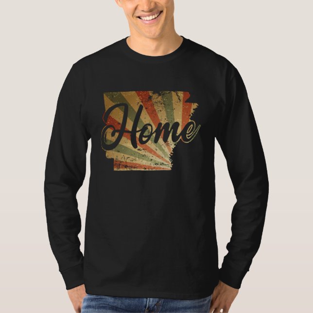 Arkansas Home Map Outline USA America T-Shirt (Front)