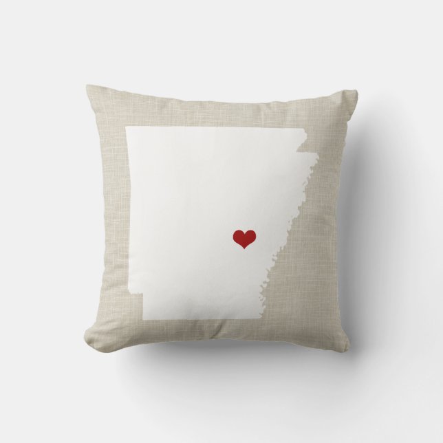 Arkansas Home State New Home Pillow 16" x 16" (Front)