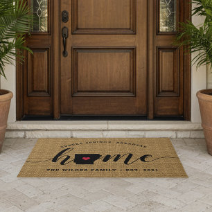 Arkansas Home State Personalized Doormat