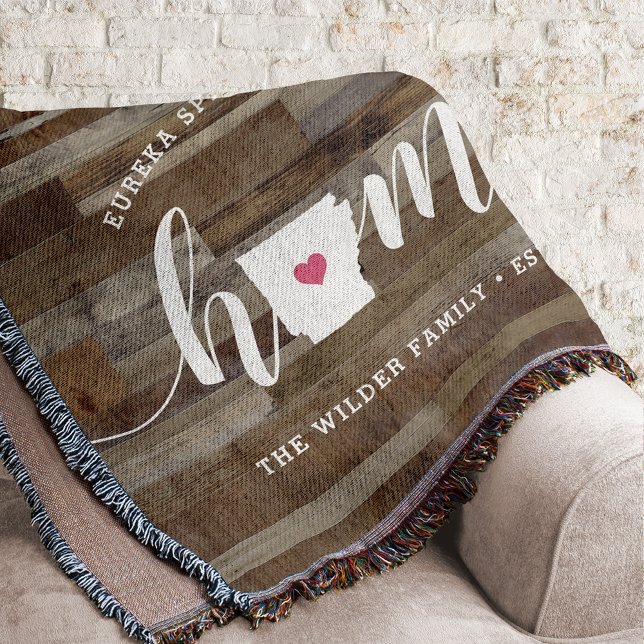 Arkansas Home State Personalized Wood Look Throw Blanket (Creator Uploaded)