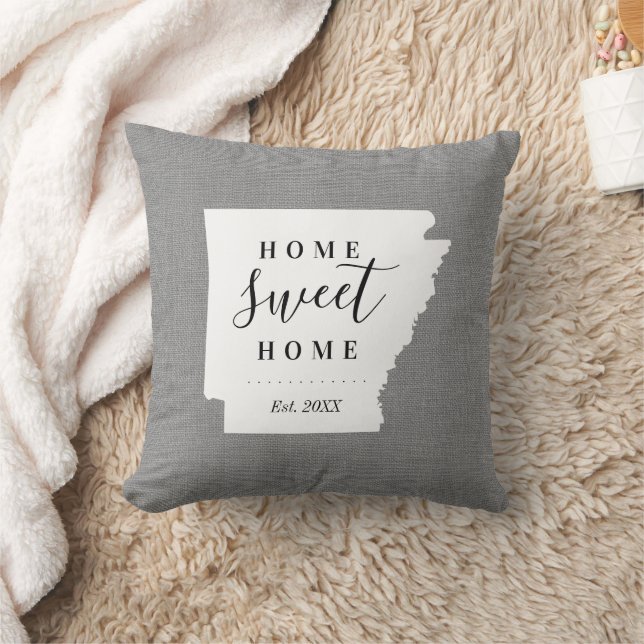 Arkansas Home Sweet Home State Throw Pillow (Blanket)