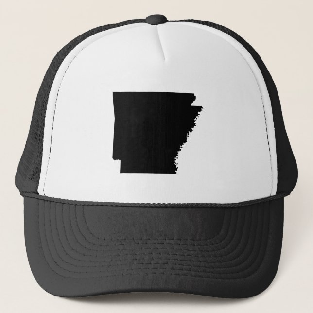 Arkansas in Black Trucker Hat (Front)