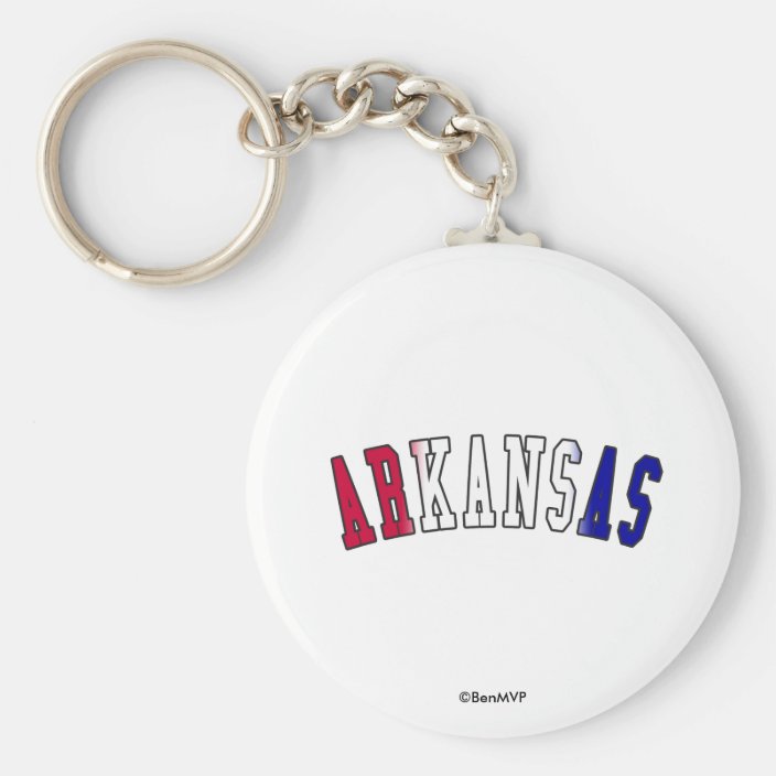 Arkansas in State Flag Colors Key Chain