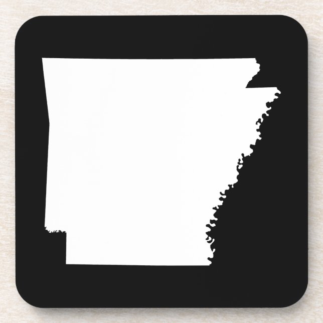 Arkansas in White Beverage Coaster (Front)