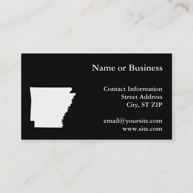 Arkansas in White Business Card (Front)