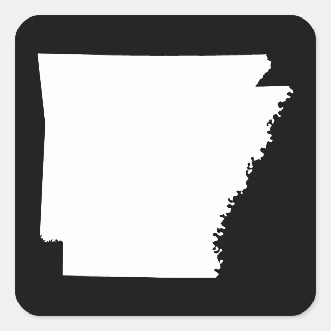 Arkansas in White Square Sticker (Front)