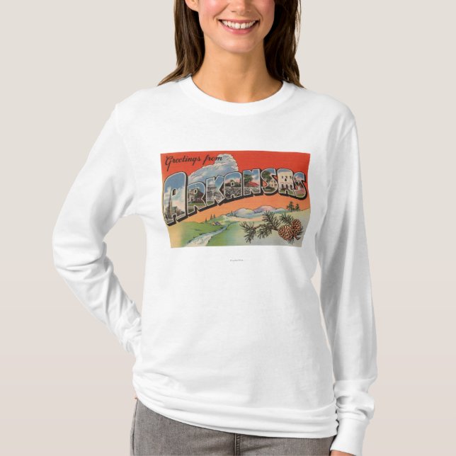 Arkansas (Landscape Scene) - Large Letter T-Shirt (Front)