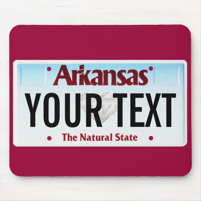 Arkansas license plate mouse pad