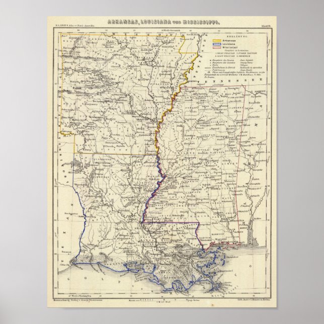 Arkansas, Louisiana and Mississippi Poster (Front)