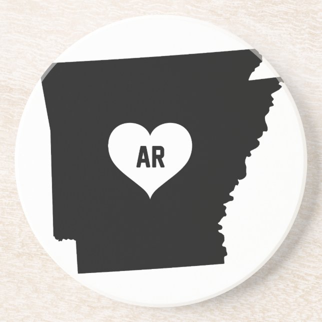 Arkansas Love Sandstone Coaster (Front)