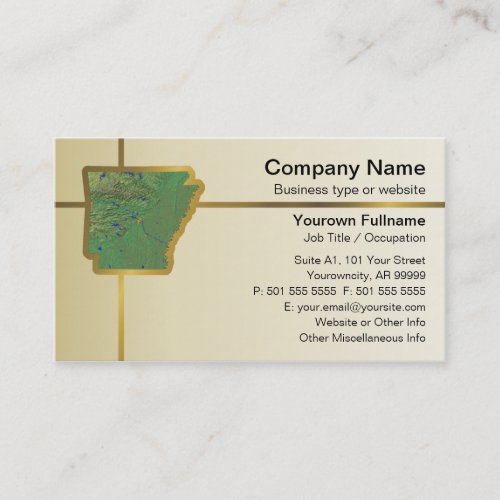 Arkansas Map Business Card