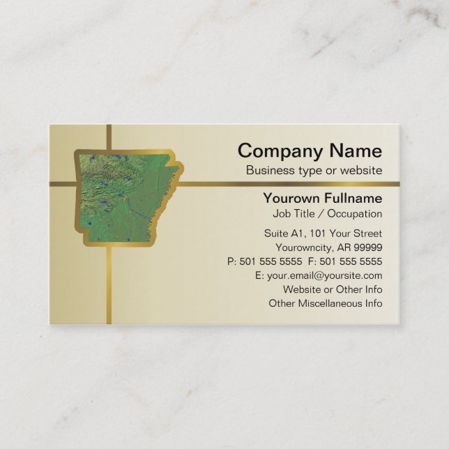 Arkansas Map Business Card (Front)
