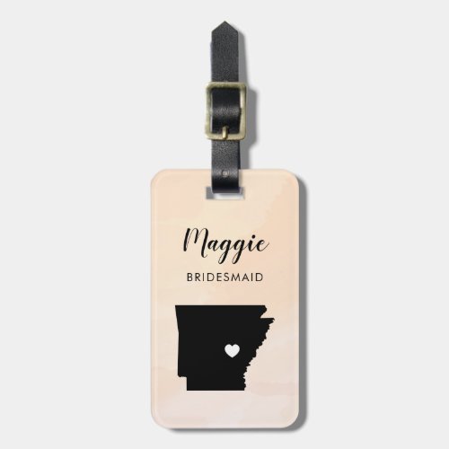 Arkansas Map Luggage Tag for Wedding Party Welcome