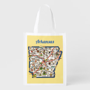 Arkansas Map Reusable Tote