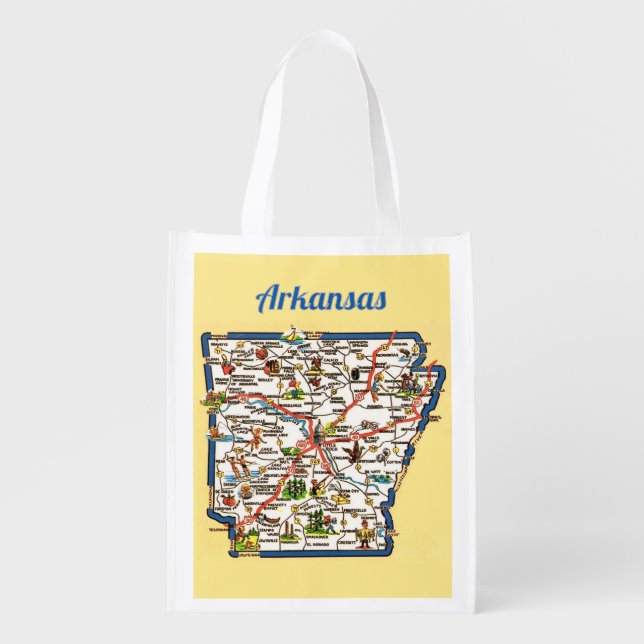 Arkansas Map Reusable Tote (Front)