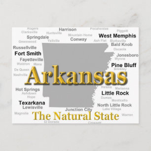 Arkansas Map Silhouette Postcard