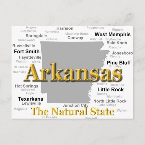 Arkansas Map Silhouette Postcard