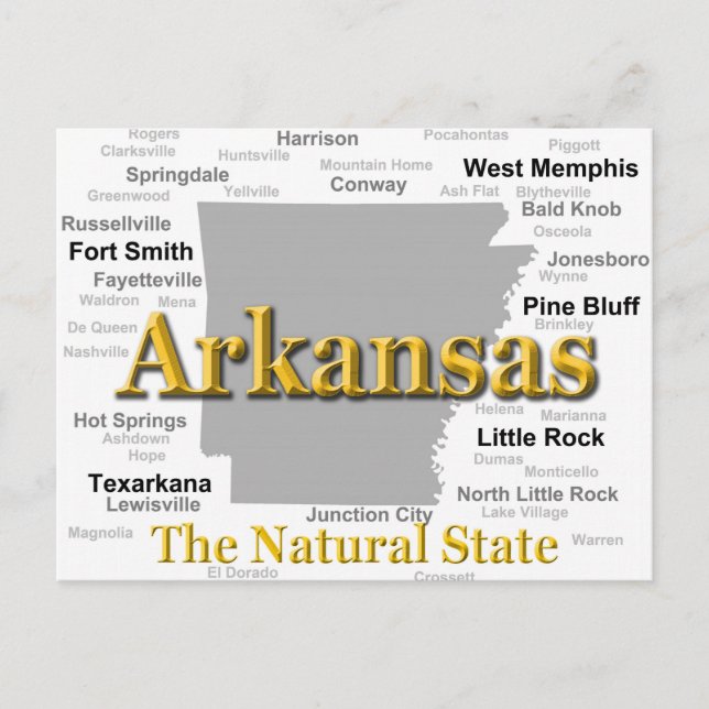 Arkansas Map Silhouette Postcard (Front)