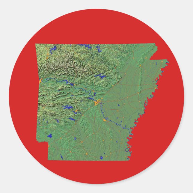 Arkansas Map Sticker (Front)