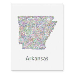 Arkansas map temporary tattoos