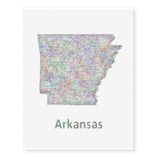 Arkansas map temporary tattoos (Front)