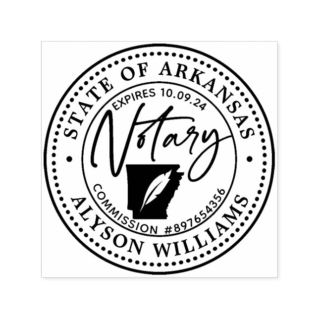 Arkansas Modern Notary Public   Self-inking Stamp (Design)