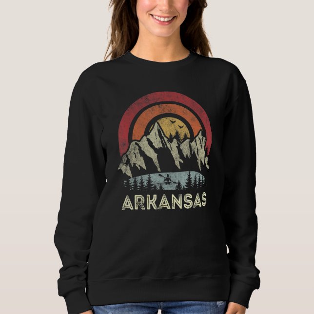 Arkansas Mountain Sunset Sunrise Kayaking Lake Cam Sweatshirt (Front)