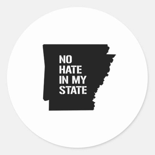 Arkansas No Hate In My State Classic Round Sticker
